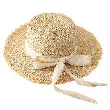 Straw for Sun Hat for Women Outdoor Activities Ribbon Bow Wide Brim for Sun Cap UV for Protection for Summer Beach Seash Beige bow