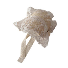 (5) French Style Girls Princess Hat Children Sun Hat Embroidery Lace Bonnet Soft Brim Handwoven Straw Hat Summer Headwear
