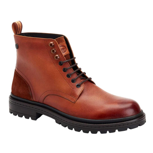 (9 UK, Tan) Base London Mens Dettori Grain Leather Work Boots