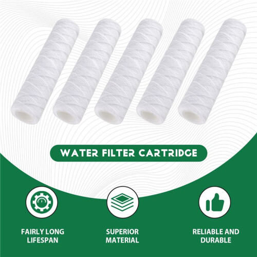 6 St 5 Mikrometer SträNg SåRvattenfilter Universal Bytespatron för Hela Huset Sedimentfilter 10 Tum 1