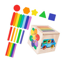Wooden Shape Matching and Sorting Game for Preschool Children to