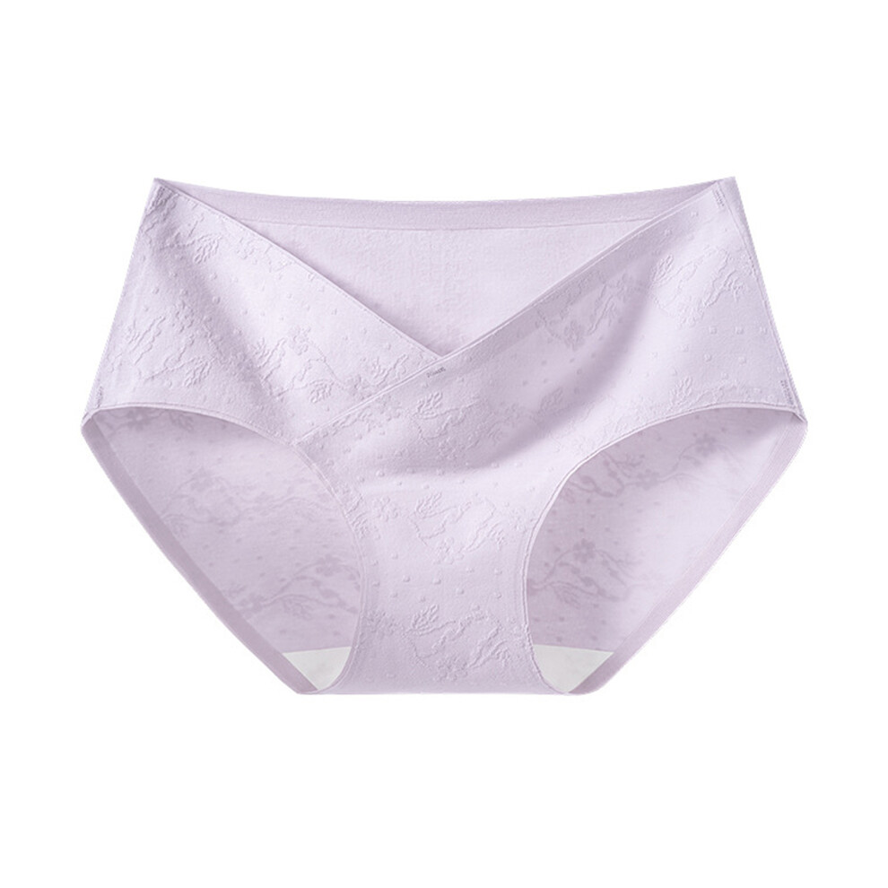 Cotton Maternity Underwear Low Rise Stretchy Fabric-Purple XL
