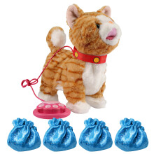 Plush Toy Puppy with Voice Activation And-Cat Yellow Stripes