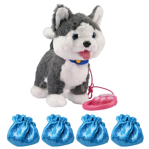Electric Plush Animal Leash Control Pet Toy For-White Faced