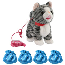 Electronic Plush Dog Toy with Simulation Sound-Cat Gray Stripes