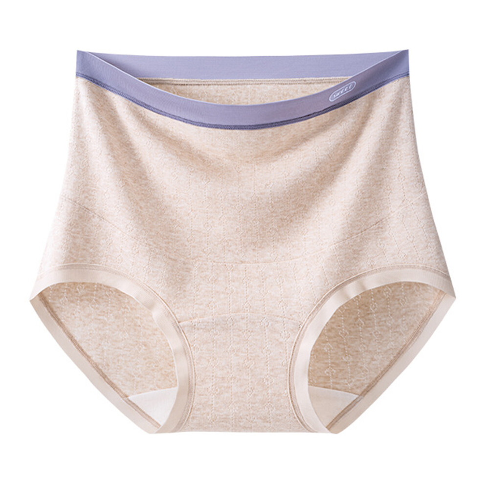High Waist Cotton Maternity Underwear Jacquard-Pink XL