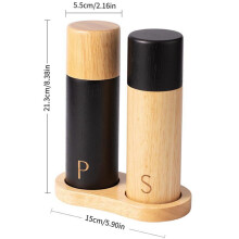 Oak Wooden Pepper and Salt Mill Sets Multifunction Spice Pepper Grinder Refillable Pepper Salt Grinder Sets with Box