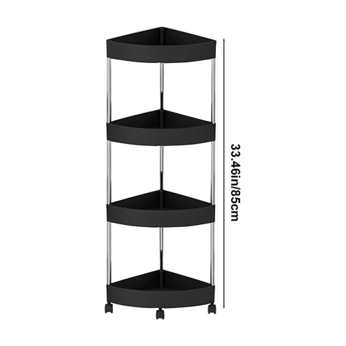 Étagère d'angle XIAOLE en métal noir à 4 niveaux 2
