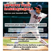 Entraîneur de Frappe de Baseball et de Softball Sans Ramassage avec Corde, Rebond et Sangle de Résistance - Conception Portable pour les Âges