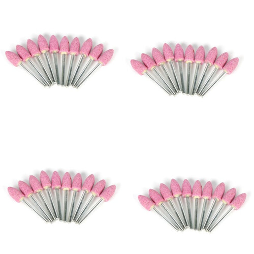 40Pcs Abrasive Mounted Stone for  Accessories Grinding Stone Wheel  for  Rotary Tools Bullet-Shape