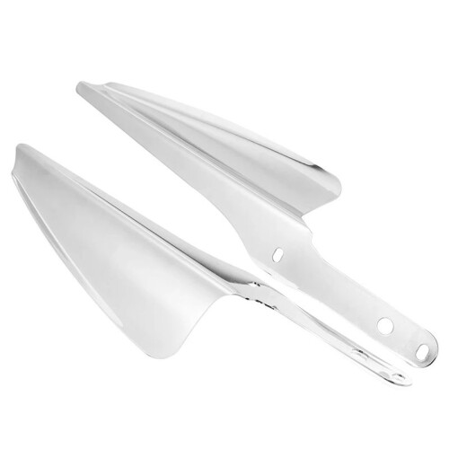 Motorcycle Front Fork Mount Wind Deflectors Windscreen Fairing for  Touring Road King 1995-2021(Silver) 2