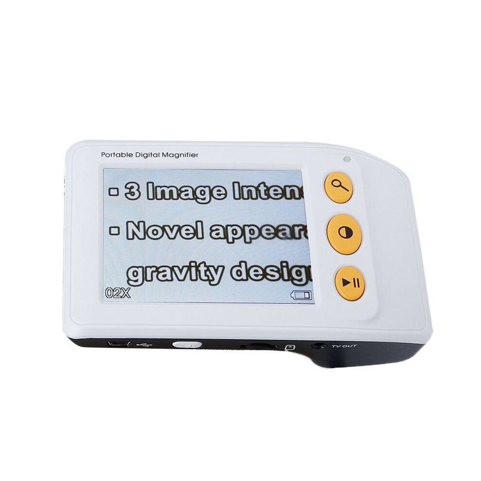 White Digital Video Magnifier For Low Vision Electronic Magnifier Reading Aids For Seniors 3.5In Lcd Screen 2-25X Zoom