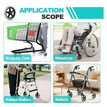 2Pcs 6 Inch Solid Wheelchair Replacement Wheels Rubber Material for Walkers, Rollators, Wheelchairs Accessories