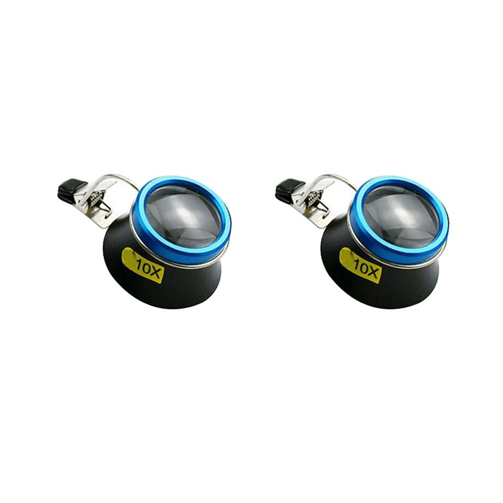 2pcs 10X Eyeglass Magnifier Clip- Eye Magnifier Portable Eyepiece  Operator Watchmaker Repair Tool