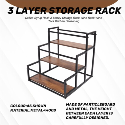 Coffee Syrup Rack 3-Storey Storage Rack Wine Rack Wine Rack Kitchen Seasoning 1