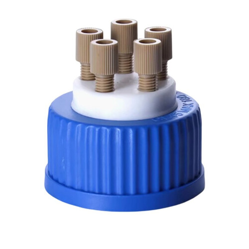 Mobile Phase Solvent Bottle Cap with  Liquid Reagent Bottle Cap GL45 Universal Cap HPLC Solvent Bottle Cap 1Piece E