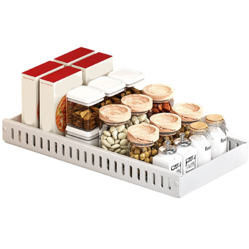 Pull Out Pots and Pans Organizer Sliding Pot Lid Holder Kitchen Spice Rack Tableware Organizer Multifunctional Dish B