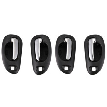 4x Türgriff Schwarz & Chrom Innen Vorne & Rechts Paar für 5102847AA 5102849AA
