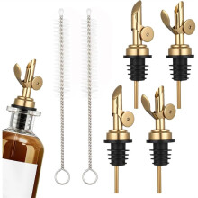 4PCS Olive Oil Spout,Oil Spout for Olive Oil Bottle, Stainless Steel Self Closing Bottle Pourers, Weighted Oil Dispenser