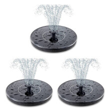 3X Pompe de Fontaine Solaire pour Bain D'Oiseaux, Mise à Niveau de la Fontaine Solaire de 3,5 W avec 6 Buses, Alimentation Solaire Flottante sur Pied