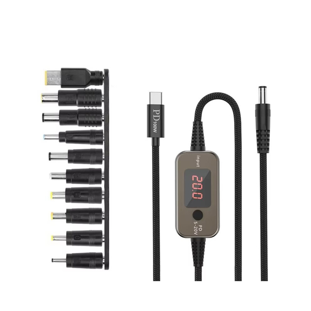 Pd100w Deception Type C To Power Boost Cable Adjustable Voltage 5V-20V, For Laptop And More 6031144115699