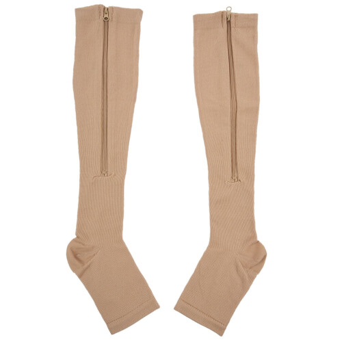 L'augmentation de la circulation de la jambe Chaussettes de Compression Soutien de jambe Bas Beige M 1