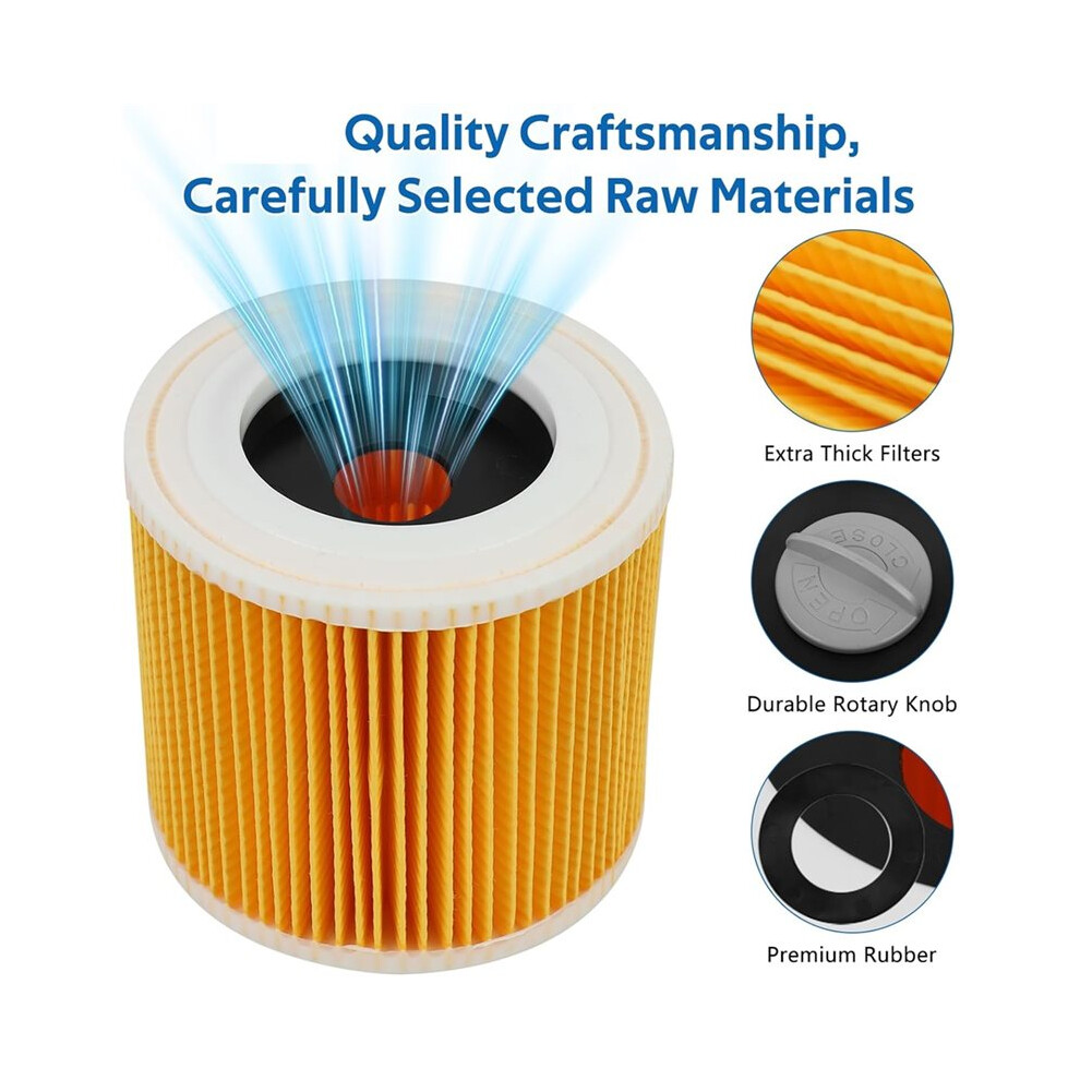 4 Cartridge Filters,For Wd3, Wd2, Wd1, Mv3, Mv2, A, K, Knt, Nt, Se, Vc Vacuum Cleaners, Replaces 6.414-552.0 6032751614681
