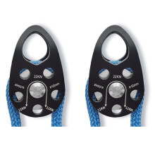 2X Rock Climbing Pulley Aluminum Alloy 22KN Light-Weight Portable Heavy Duty Single Fixed Swing Pulley Black