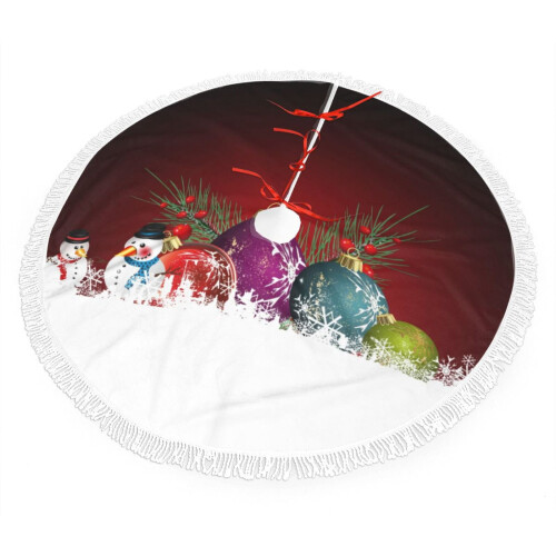 Weihnachtsbaumrock mit Fransen und Spitze, 91 cm 1