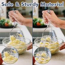 2PCS Mashed Potato Masher - Stainless Steel Potato Smasher, Masher Kitchen Tools & Utensils for Avocado, Bean, Salad