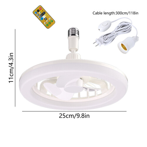 Ventilatore da soffitto a LED bianco con telecomando 1