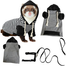 Ferrets Outfit Comfortable Hoodie Sweater-black white stripe