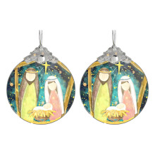 Nativity Scene Ornament Christian Ornament for Christmas Tree-B