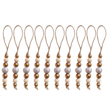 Décoration de perles en bois faites à la main, 10 pièces,-14
