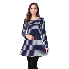 Multi Season Long Sleeve Nursing Tops for Pregnancy Soft-Blue L