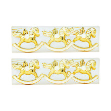 6Pcs Shatterproof Plastic Horse Figure Ornament Christmas-Gold
