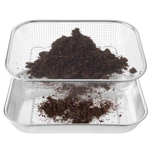 2 Peças Peneiras de Solo, Filtros de Solo para Jardinagem, Peneiras de Composto de Jardim com Tela de Malha de 1/4 Polegadas e 1/12 Polegadas 1