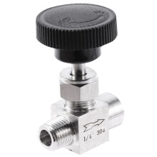 5X Needle Valve Adjustable 1/4 Inch Male to Female Thread Stainless Steel 304 Flow Control Shut Off Crane Needle Valve