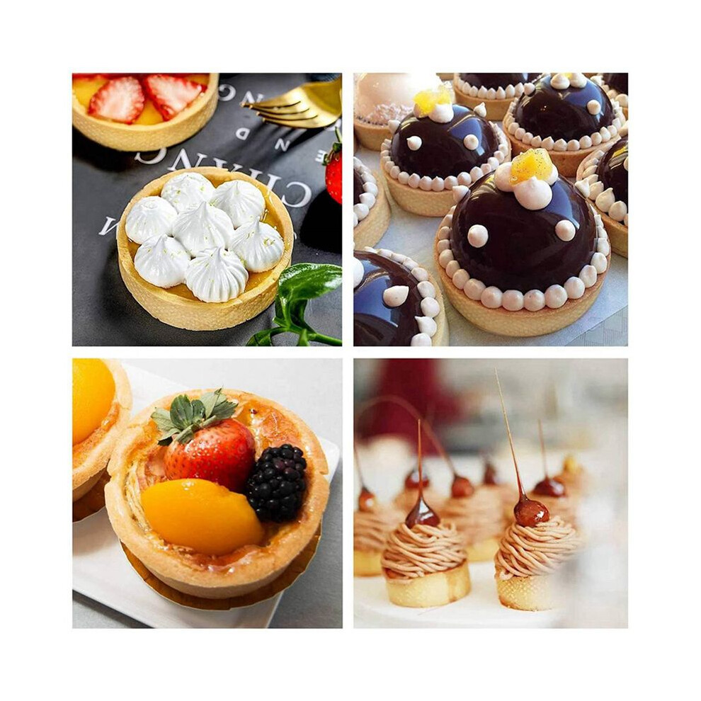 16 Pcs Circular Stainless Steel Tart Ring Tower Pie Cake Mould Baking Tools Perforated Cake Mousse Ring,8Cm 4714239739940