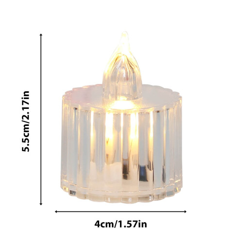 Vela de LED em formato de cristal, sem chama e sem fumaça, 1 unidade 2