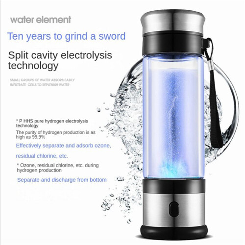 2X Hydrogen Generator Water Cup Filter Ionizer Maker Hydrogen-Rich Water Super Antioxidants Hydrogen Water Bottle 2