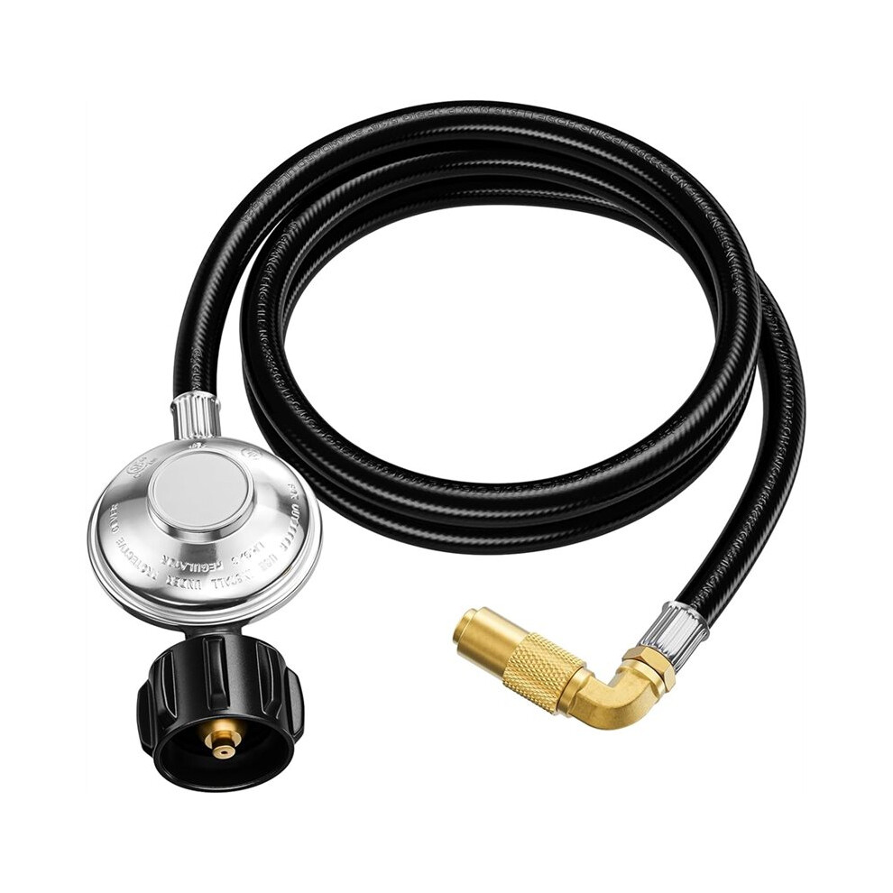 6Ft Propane Adapter Hose For Blackstone 17 & 22" Tabletop Griddle, Propane Regulator Hose With 90 Degree Elbow Adapter 4712531357688