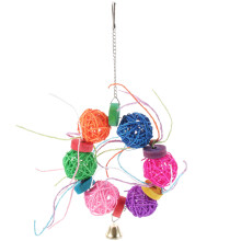 Wooden Bird Hanging Chew Toy Funny Parrot Plaything