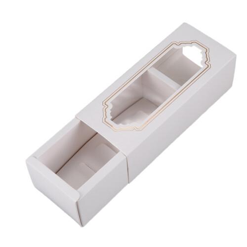 10 Pcs Macarons Box White Bronzing  Paper Gift Packaging Box Kid Birthday Wedding Cake Boxes for Guests Candy 2