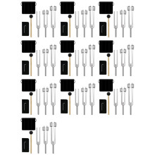 10X Stimmgabel Set - 128 Hz, 256 Hz, 512 Hz, Stimmgabeln Perfekt für Heilung, Chakra, Klangtherapie, Körper, Geist und Seele