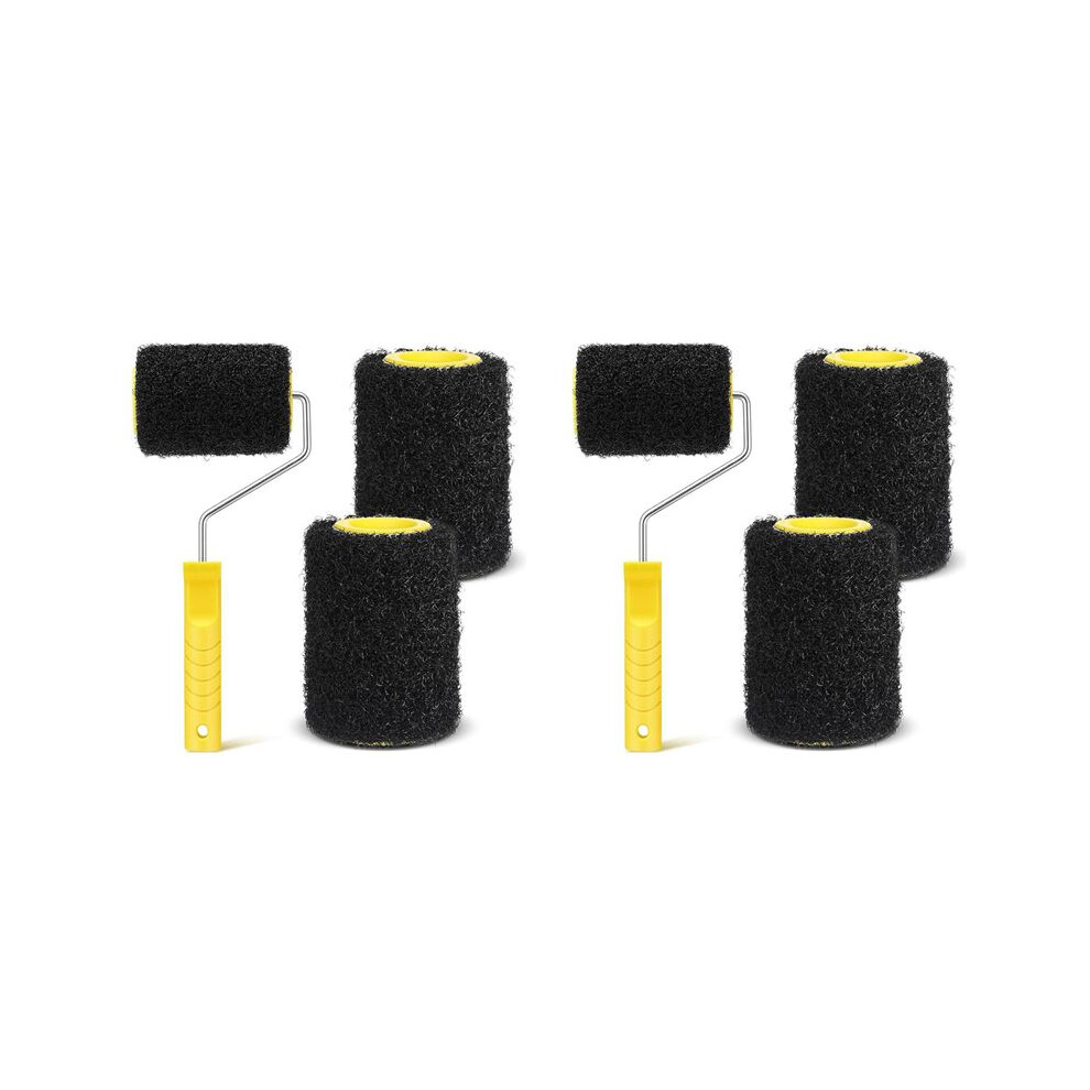 6Pcs 4 Inch Drywall Compound Roller Cover With Paint Frame,Drywall Texture Brush,Mud Roller For Putty,Diatomaceous Earth 4711150925483