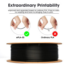 Filament PLA 1,75 mm, Précision Dimensionnelle de Base Du PLA: +/- 0,05 mm, Bobine de 1 Kg, Filament Rapide pour Imprimante 3D