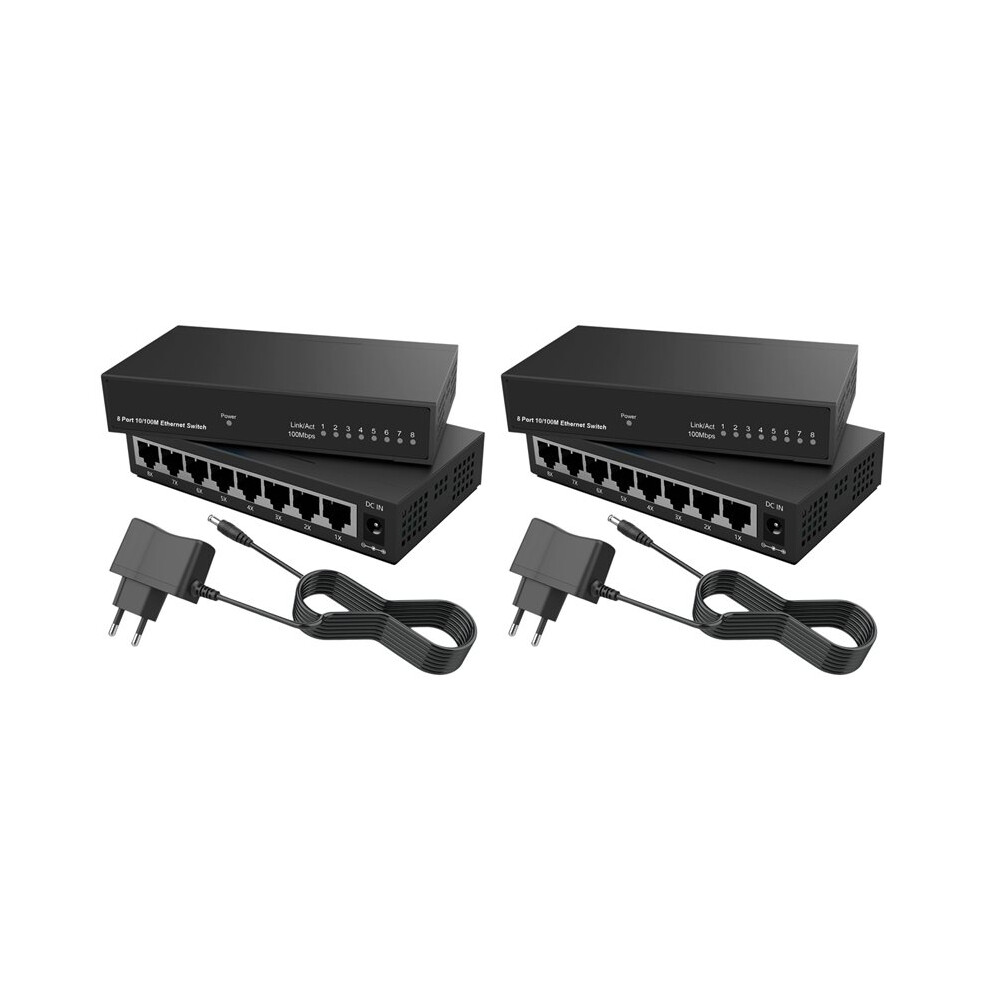 2X 8 Port Gigabit Ethernet Rj45 Hub Internet Splitter Ethernet Network 10/100Mbps Eu Plug 4713774079160