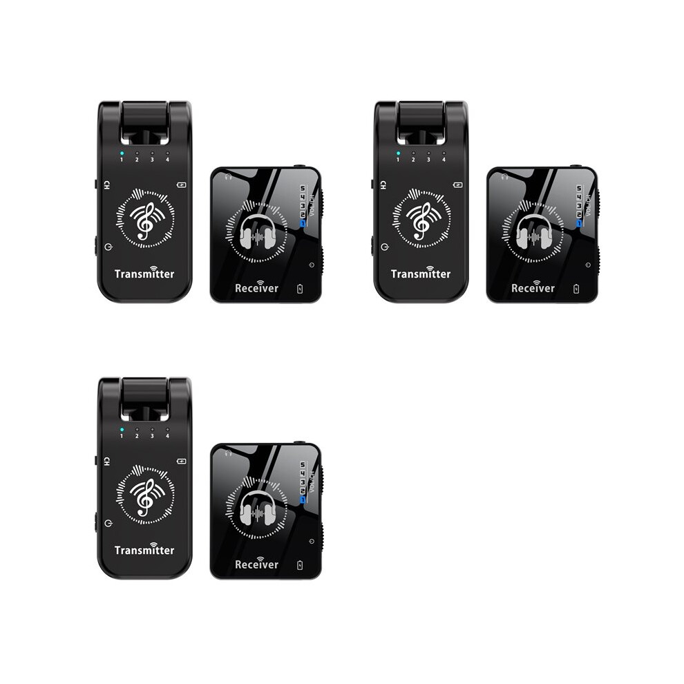3X 2.4Ghz Wireless Earphone Monitor Transmission System Stage Audio Headphone Transmitter And Receiver 4713959614773