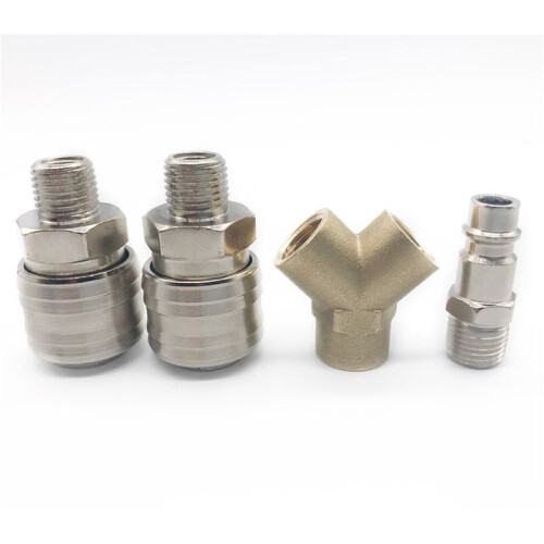 2X Compressed Air Connection, Compressed Air Distributor, Compressed Air , with 1/4 Inch Connections 2